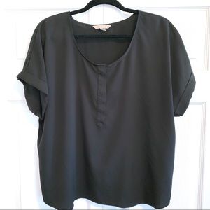 Banana Republic Short Sleeve Black Blouse